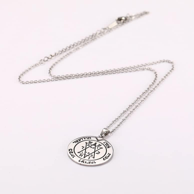 pentacle de protection jupiter en acier inoxydable amulette wicca de la clé de salomon bijou cadeau unisexe