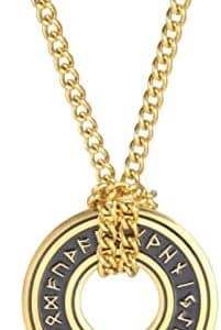 pentacle de protection : collier viking en acier inoxydable avec pendentif runique bijoux unisexe