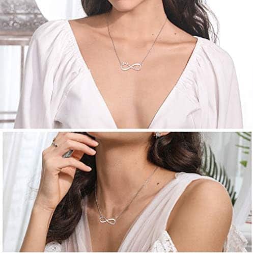 pentacle 925 argent/ acier, collier infini personnalisé 1 4 prénoms, idéal cadeau pour maman, femme, fille