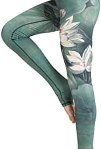 leggings yoga haute taille flyily, motif aquarelle confort ethique pour femmes