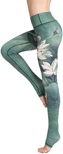 leggings yoga haute taille flyily, motif aquarelle confort ethique pour femmes