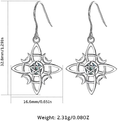 boucles d'oreilles celtiques sorcière en argent 925 bijoux esotérisme et protection celestia