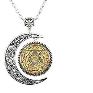 pentacle de protection: pendentif lune femmes aux 7 archanges