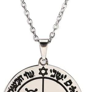 pentacle de protection jupiter : collier homme en acier inoxydable, talisman wicca cadeau unique