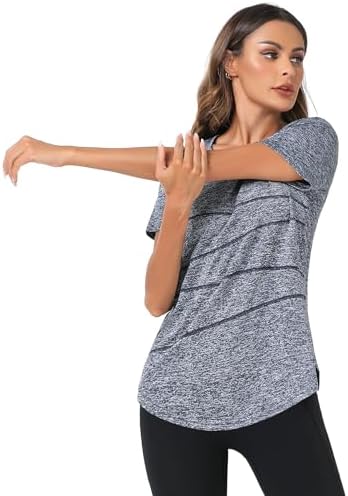 tee shirt sportif femme terecey pour yoga : ethique, séchage rapide, tailles s xxl