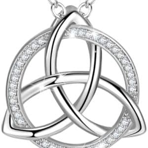collier pentacle de protection en argent 925 et pierre de lune, sceau de sorcellerie celtique