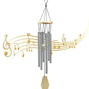 carillons Éoliens avodova 80cm : Élégance et harmonie en aluminium & bois massif pour décoration jardin et patio