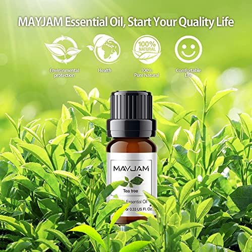 coffret luxueux de 6 huiles essentielles 100% pures : citronnelle, eucalyptus, lavande, menthe poivrée, orange, tee tree pour aromathérapie et diffuseur