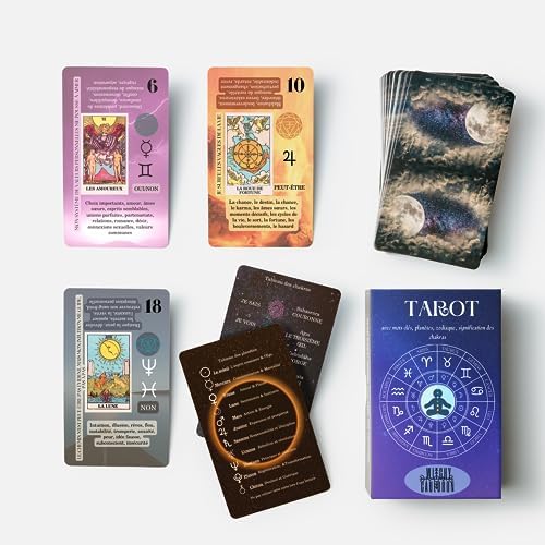 tarot débutant jeu witchy cauldron avec guide et mots clés en français