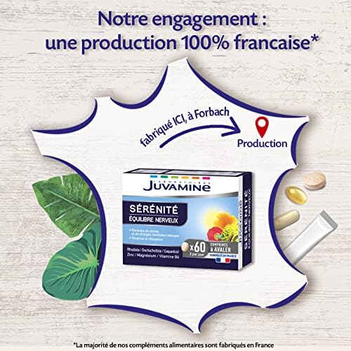 juvamine relaxation optimale : 60 comprimés détente et Équilibre nerveux à base de plantes et minéraux