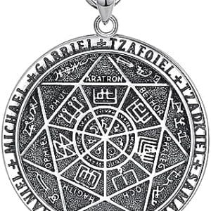 pentacle de protection argent 925 : médaille saint benoit, collier saint michel bijou religieux unique pour homme et femme