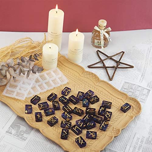 kit de runes wicca en résine cristaux gravés de l'alphabet futhark ancien