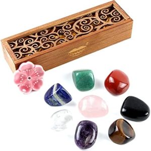 cristaux guérisseurs reiki: pack 8 pierres naturelles pour Équilibre chakras & méditation