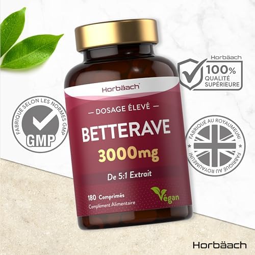 superaliments booster oxyde nitrique: comprimés vegétaliens de betterave 3000mg by horbaach