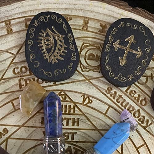 runes divinatoires en bois bibest avec sac, pierre gemme pour wicca, voyance & magie noire