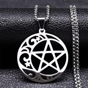 pentacle de protection lunaire: collier pendentif idéal cadeau d'anniversaire pour hommes et femmes