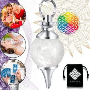 pendule sephoroton en quartz blanc cristal de radiesthésie divinatoire 14gr – garantie à vie!