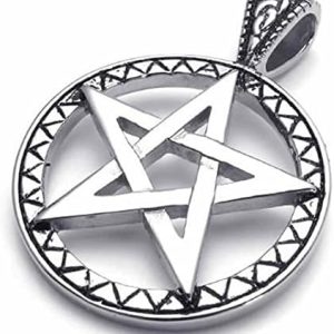 pendentif pentacle rétro tribal en acier inoxydable pour homme anazoz
