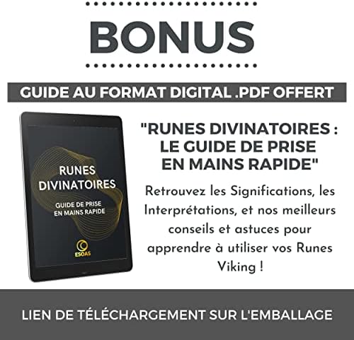 set viking de 25 runes divinatoires en agate noire : pour une voyance mythologique à la portée de tous