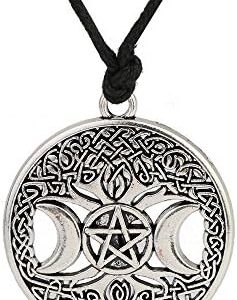 pentacle protecteur, collier triple lune & arbre de vie wiccanisme