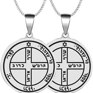 pentacle de protection jupiter en acier inoxydable duo colliers homme & femme