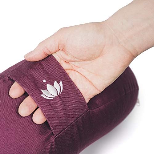 zafu lotuscrafts: coussin de méditation demi lune certifié gots rembourrage d'épeautre et housse en coton lavable