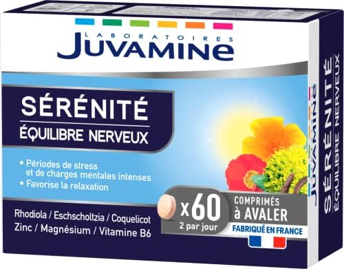 juvamine relaxation optimale : 60 comprimés détente et Équilibre nerveux à base de plantes et minéraux