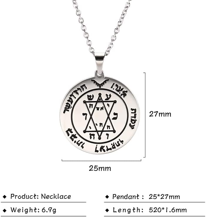 pentacle de protection jupiter en acier inoxydable amulette wicca de la clé de salomon bijou cadeau unisexe