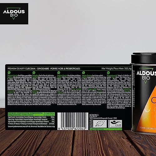 probiotiques naturels + curcuma bio en gélules: anti inflammatoire puissant avec gingembre et poivre noir 1460mg | formule avancée | certifié bio