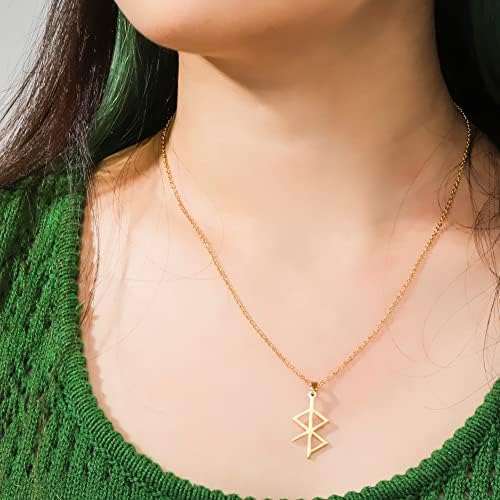 collier pentacle de protection viking bijou en acier inoxydable, amulette porte bonheur, charme nordique pour hommes et femmes