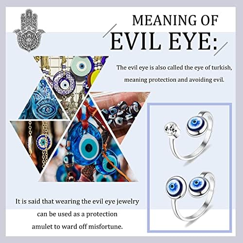 ensemble de bijoux pentacle de protection adramata collier, bracelets evil eye et hamsa turc 17 pièces pour hommes et femmes