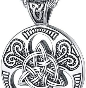collier viking triquetra : pentacle protecteur, bijoux nordique en or/noir/acier inoxydable, cadeau mythologique pour homme/femme