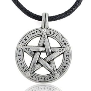 pentacle de protection : pendentif homme en cuir Élégant