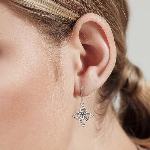 boucles d'oreilles celtiques sorcière en argent 925 bijoux esotérisme et protection celestia