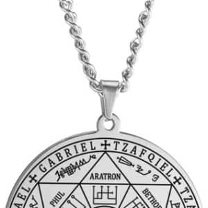 collier pentacle de protection en acier inoxydable talisman spirituel des 7 archanges pour hommes et femmes