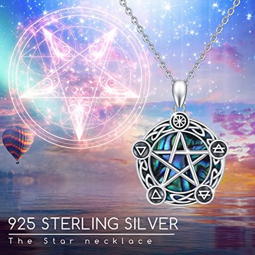 collier pentacle de protection bijoux en argent sterling 925 pour hommes, femmes et enfants idéal cadeau fête des mères, wiccan star