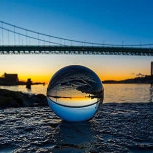 boule de cristal k9 claire avec base idéale pour méditation, photographie et décoration 100mm, siumir