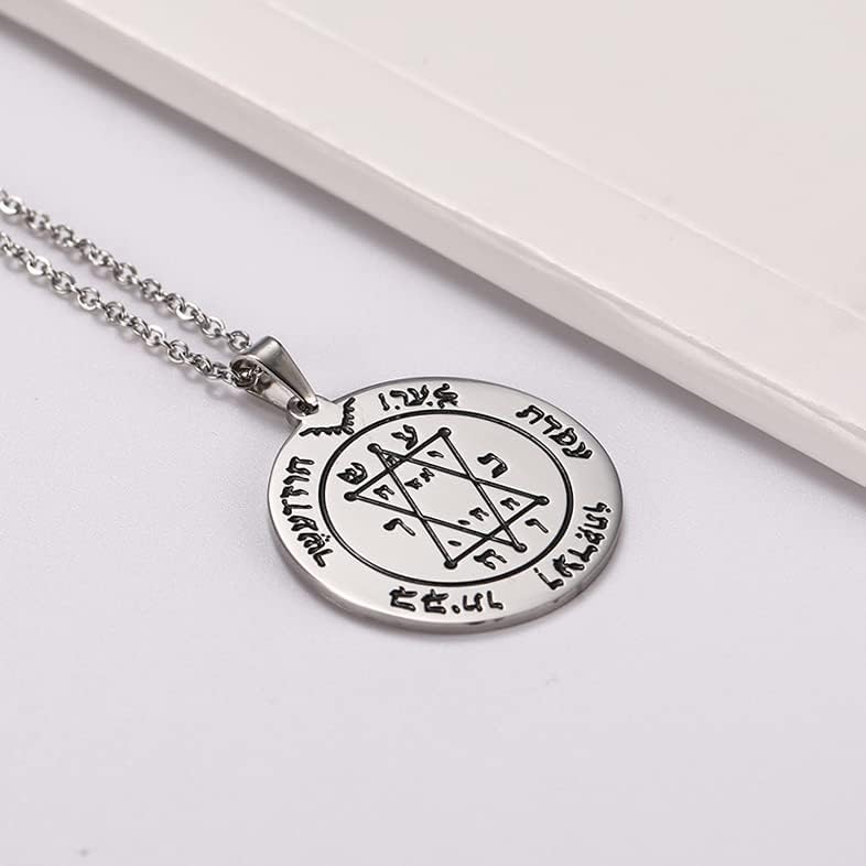 pentacle de protection jupiter en acier inoxydable amulette wicca de la clé de salomon bijou cadeau unisexe
