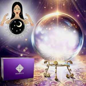 cristallomancie premium: boule de cristal 10cm avec support métal, boîte et garantie à vie pour divination et médium