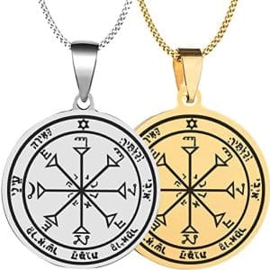 puissant duo de pentacles de protection solaire bijoux unisexe en acier inoxydable