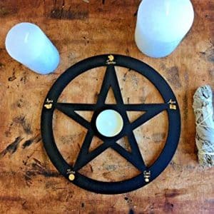pentacle noir & or pour protection + bougie offerte