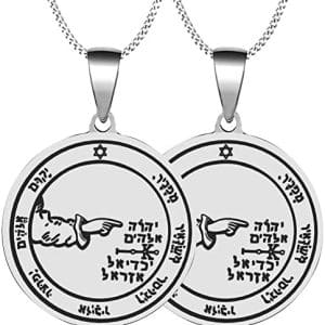 pentacle de protection : duo de colliers acier inoxydable pour homme et femme