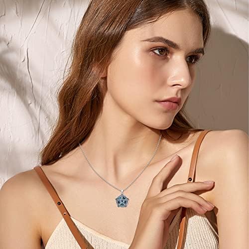 collier pentacle de protection bijoux en argent sterling 925 pour hommes, femmes et enfants idéal cadeau fête des mères, wiccan star