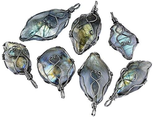 collier pendentif labradorite : bijou semi précieux en cuivre, pierre de protection naturelle lithothérapie