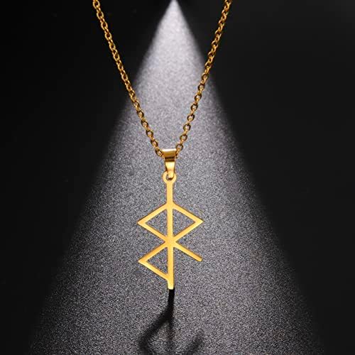 collier pentacle de protection viking bijou en acier inoxydable, amulette porte bonheur, charme nordique pour hommes et femmes