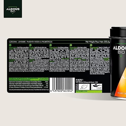 probiotiques naturels + curcuma bio en gélules: anti inflammatoire puissant avec gingembre et poivre noir 1460mg | formule avancée | certifié bio