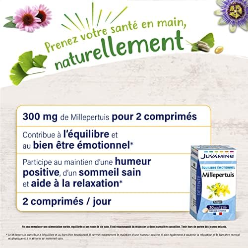 millepertuis juvamine : complément alimentaire anti stress pour équilibre émotionnel 60 comprimés