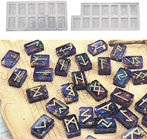 kit de runes wicca en résine cristaux gravés de l'alphabet futhark ancien