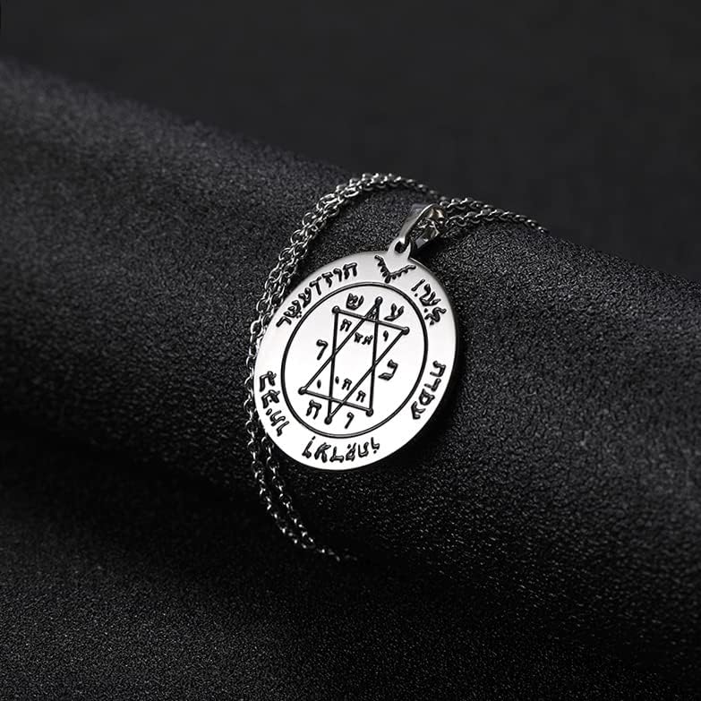 pentacle de protection jupiter en acier inoxydable amulette wicca de la clé de salomon bijou cadeau unisexe