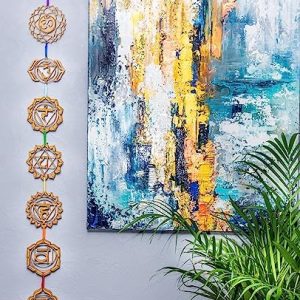 décoration murale spirituelle wiccstar chakra pour méditation yoga, parfaite pour chambre, salon et studio 135mm